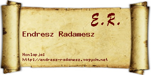 Endresz Radamesz névjegykártya